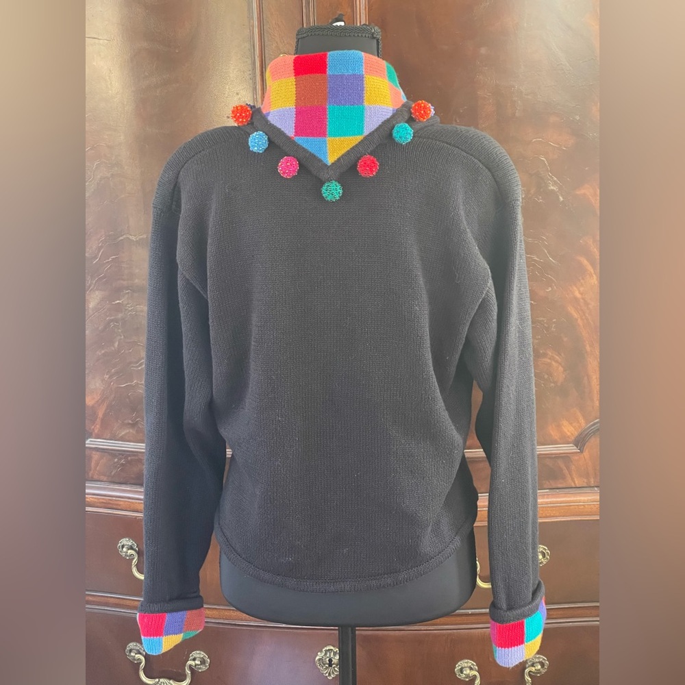 Colorful Lisa Nichols Pom-Pom Cardigan - Picture 2 of 6